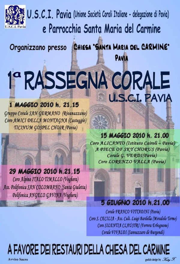 Corale Vivaldi per restauro della chiesa del Carmine Pavia