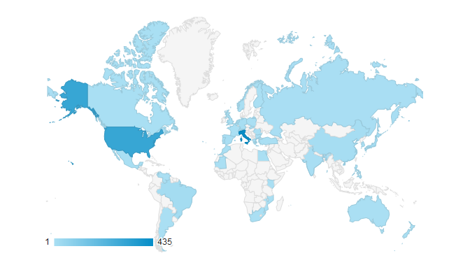 distribuzione geografica visitatori maggio 2015
